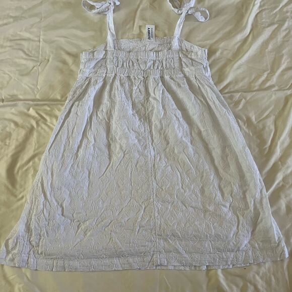 NWT Old Navy White Embroidered Tie Shoulder Mini Sun Dress Wmns XS Bridal Grad - Picture 6 of 10